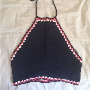 Zara knit crop halter top